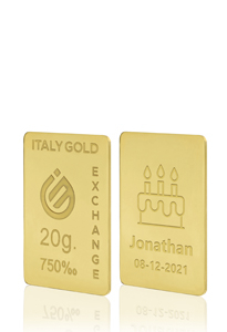 Lingotto Oro regalo per Compleanno 18 Kt da 20 gr. - Idea Regalo Eventi Celebrativi - IGE Gold